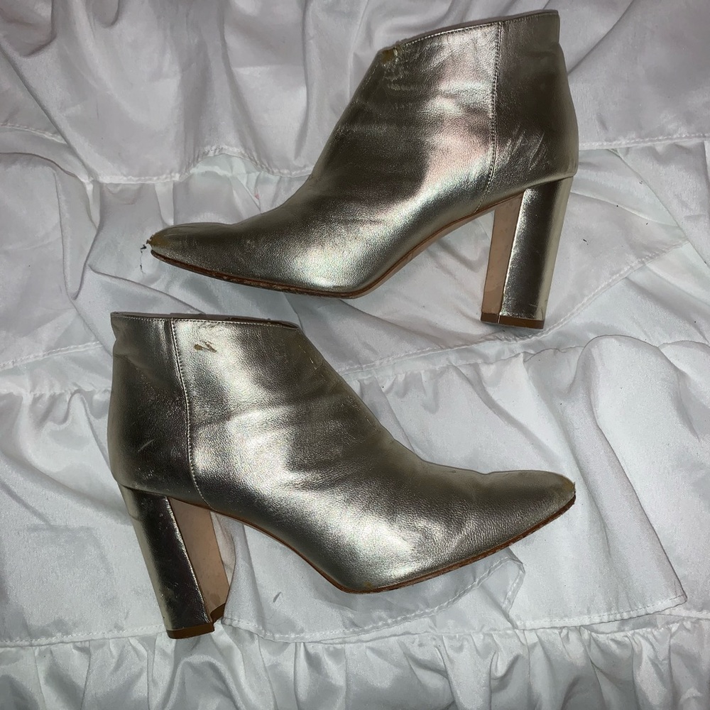 Manolo Blahnik Brusta Platinum Gold Booties - Picture 3 of 8